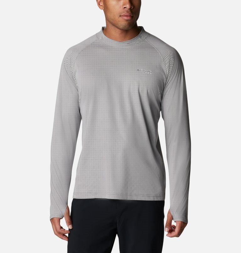 Men\'s Columbia Terminal Deflector Ice Long Sleeve Sweatshirts Light Grey | CA-C054C