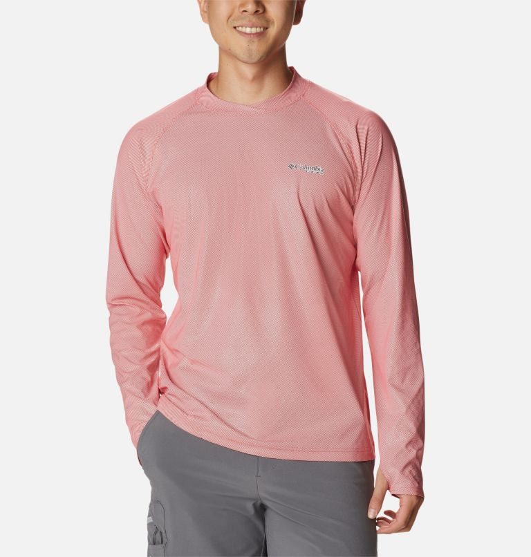 Men\'s Columbia Terminal Deflector Ice Long Sleeve Sweatshirts Pink | CA-HC816