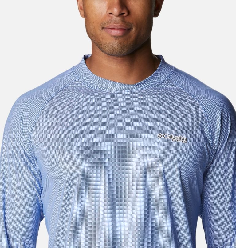 Men's Columbia Terminal Deflector Ice Long Sleeve Sweatshirts Light Blue | CA-K5310