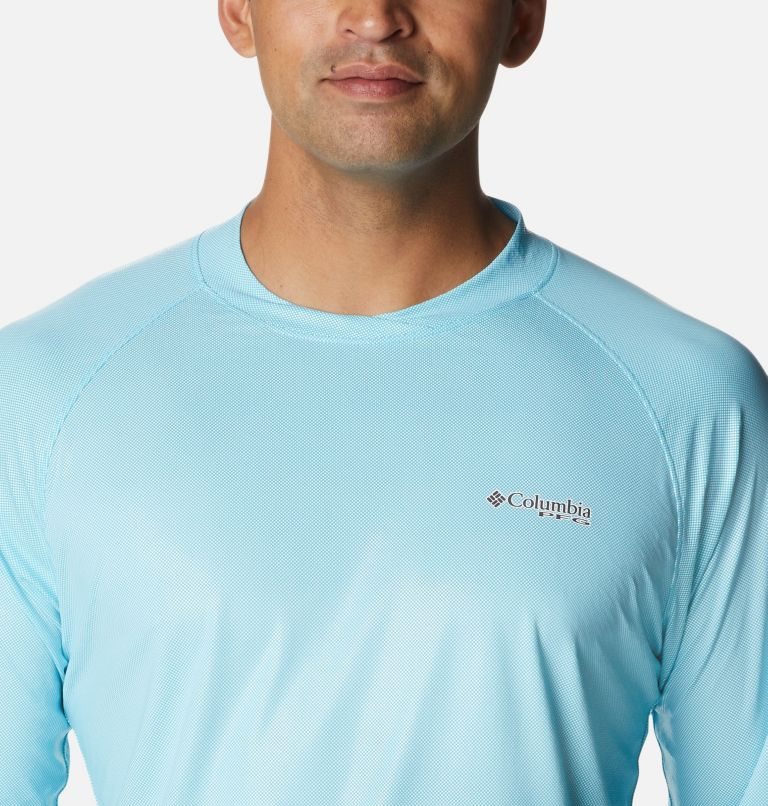 Men's Columbia Terminal Deflector Ice Long Sleeve Sweatshirts Light Blue | CA-U058L