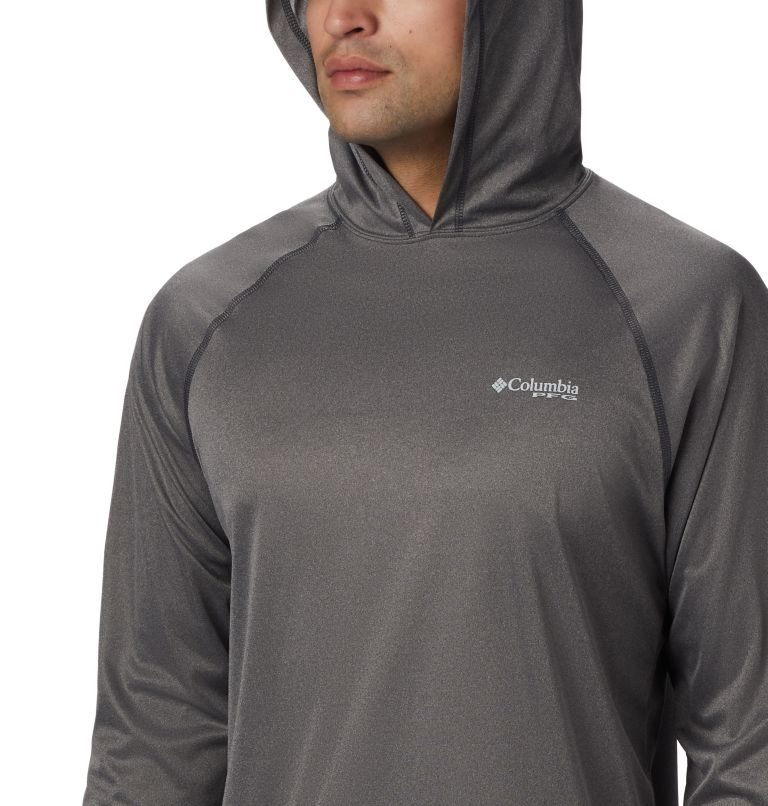 Men's Columbia Terminal Tackle Heather Hoodie Dark Grey | CA-E8A54