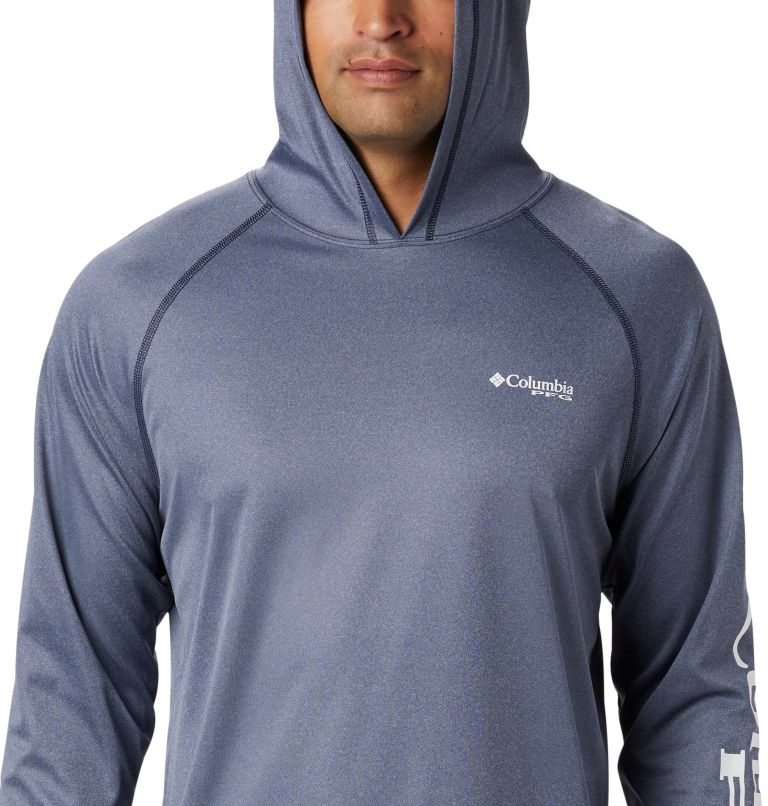 Men's Columbia Terminal Tackle Heather Hoodie Navy | CA-J1AC0