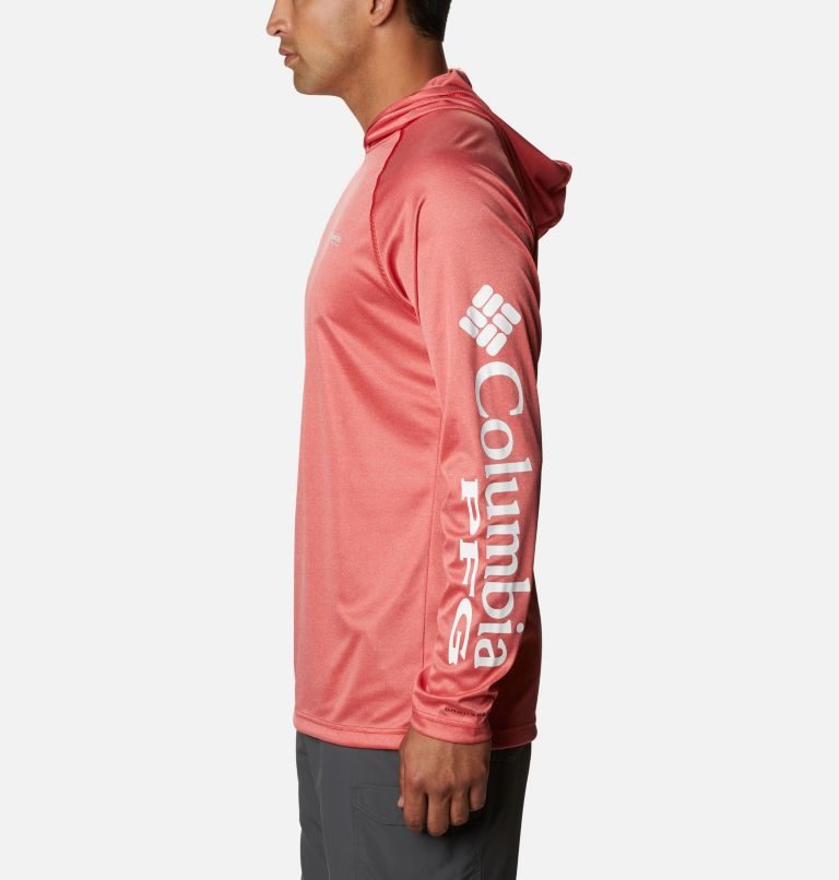 Men's Columbia Terminal Tackle Heather Hoodie Red | CA-L4103