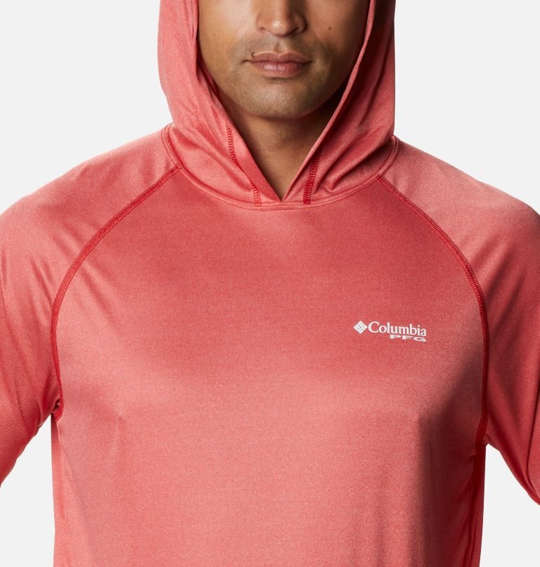 Men's Columbia Terminal Tackle Heather Hoodie Red | CA-L4103