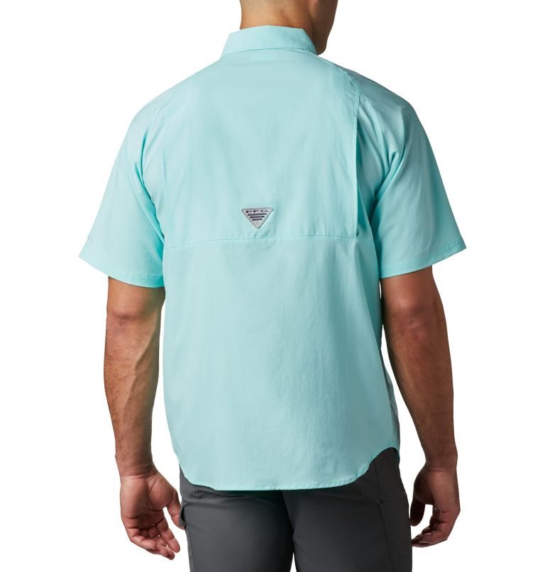 Men's Columbia Terminal Tackle Woven Short Sleeve Shirts Turquoise | CA-N8416