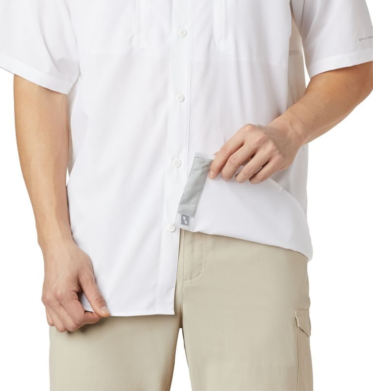 Men's Columbia Terminal Tackle Woven Short Sleeve Shirts White | CA-O8536