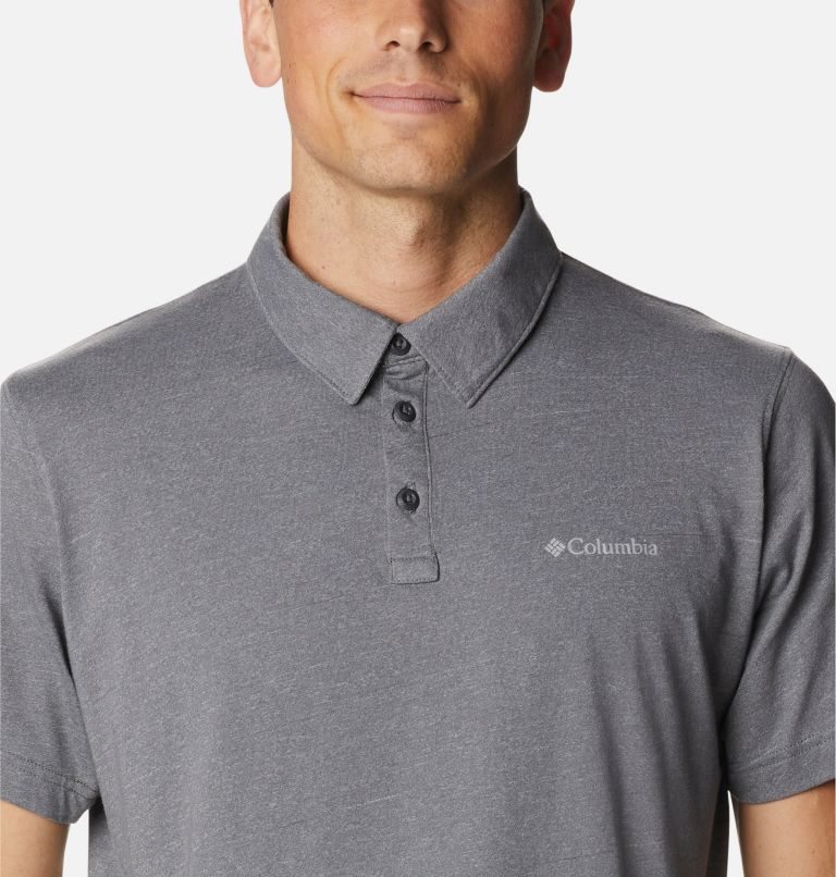 Men's Columbia Thistletown Hills Polo Shirts Grey | CA-Y8CAL