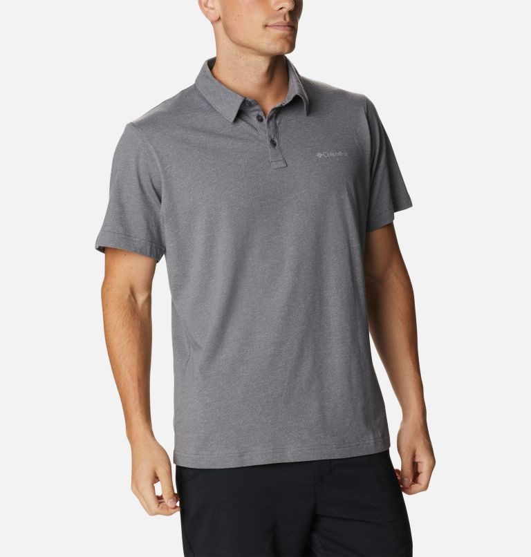 Men's Columbia Thistletown Hills Polo Shirts Grey | CA-Y8CAL