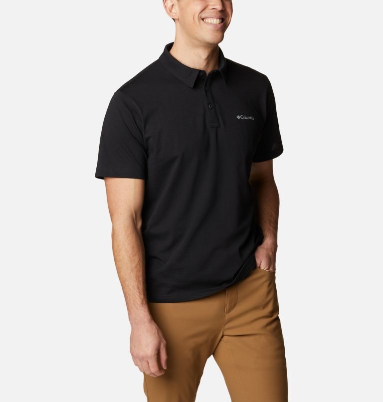 Men's Columbia Thistletown Hills Polo Shirts Black | CA-Z0481