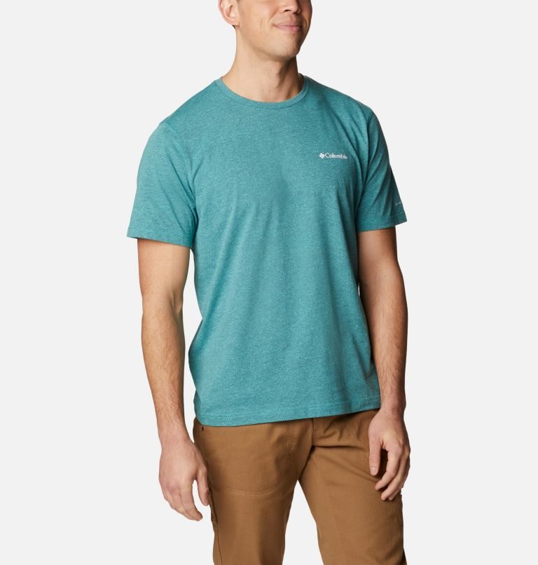 Men's Columbia Thistletown Hills Short Sleeve T Shirts Turquoise | CA-JC5L8