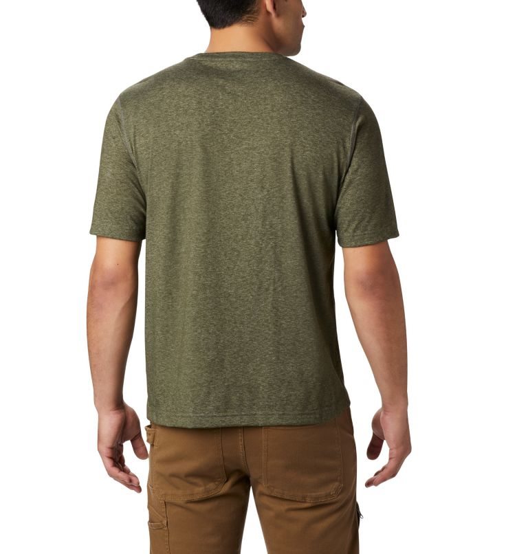 Men's Columbia Thistletown Park Crew T Shirts Olive | CA-A8CL4