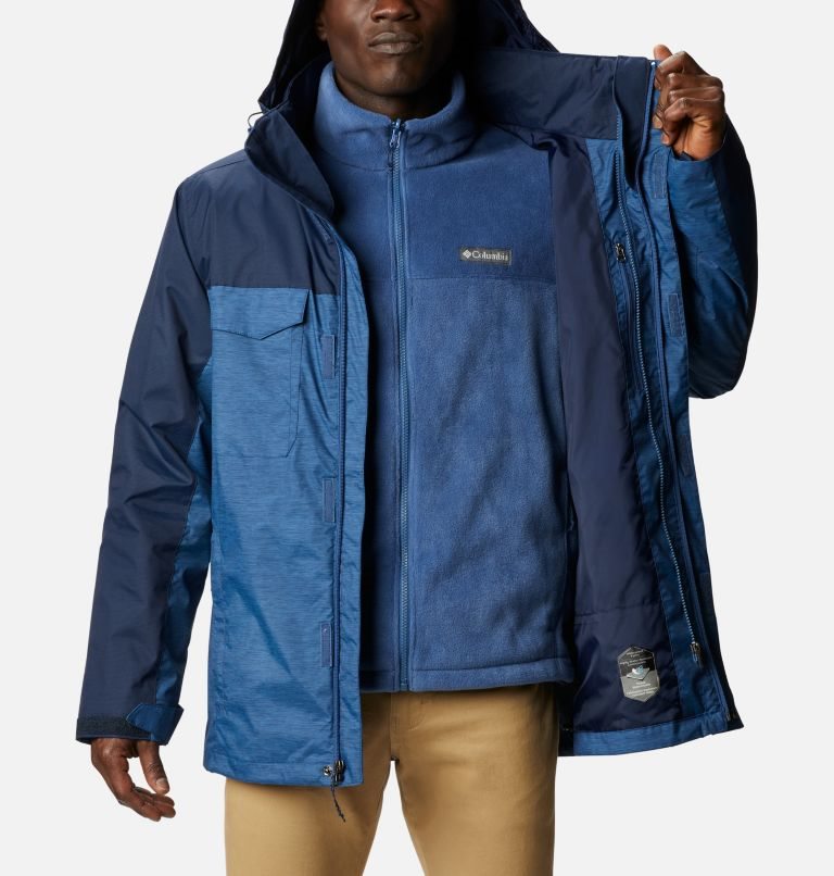 Men's Columbia Timberline Triple Interchange Jackets Navy | CA-B1AL5