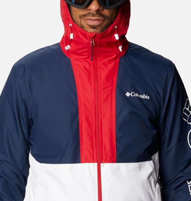 Men's Columbia Timberturner Ski Insulated Jackets Navy / White / Red | CA-S6314