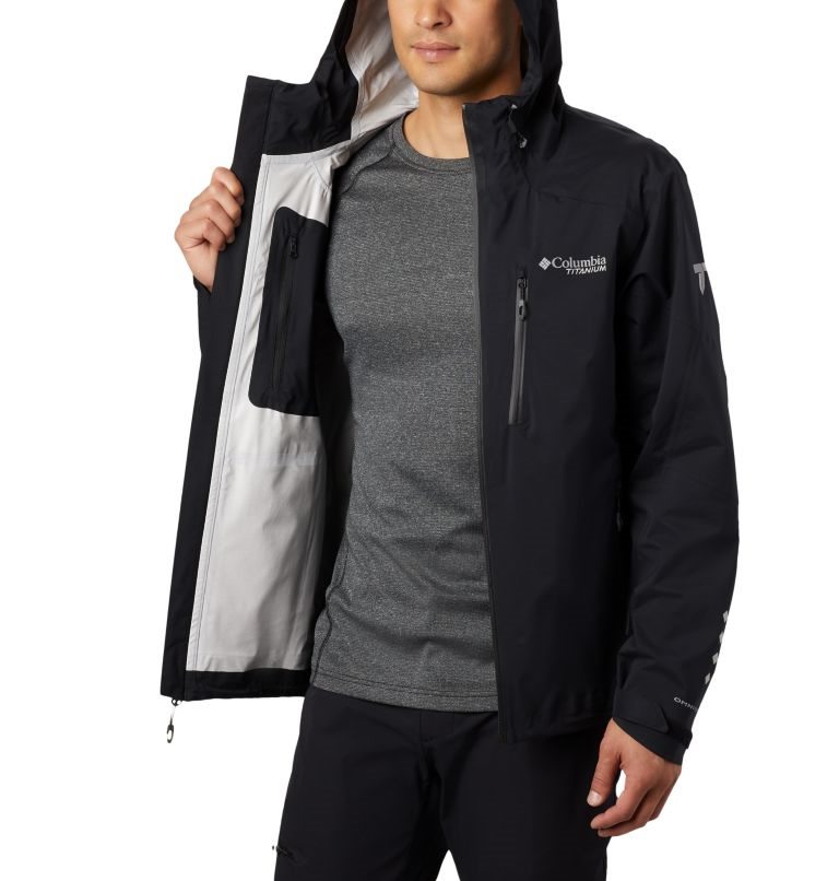 Men's Columbia Titan Pass 2.5L Shell Jackets Black | CA-R5L63