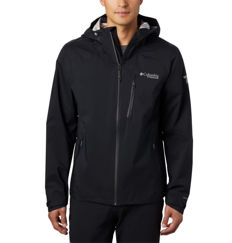 Men\'s Columbia Titan Pass 2.5L Shell Jackets Black | CA-R5L63