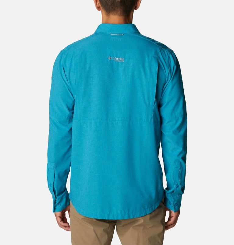 Men's Columbia Titan Pass Irico Long Sleeve Shirts Blue | CA-G3LA1