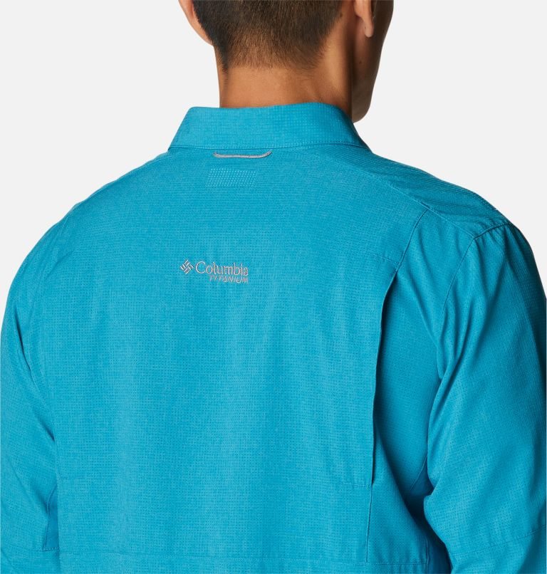 Men's Columbia Titan Pass Irico Long Sleeve Shirts Blue | CA-G3LA1