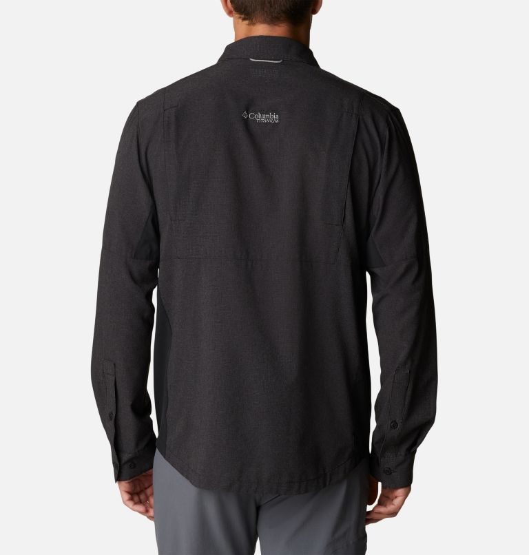 Men's Columbia Titan Pass Irico Long Sleeve Shirts Black | CA-LL51C