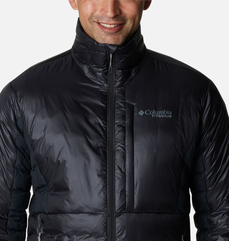 Men's Columbia Titan Pass Omni-Heat Infinity Double Wall Hybrid Insulated Jackets Black | CA-N1A4C