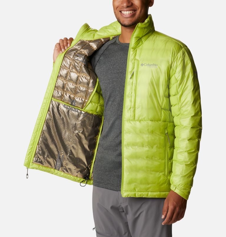 Men's Columbia Titan Pass Omni-Heat Infinity Double Wall Hybrid Insulated Jackets Green | CA-S35CL