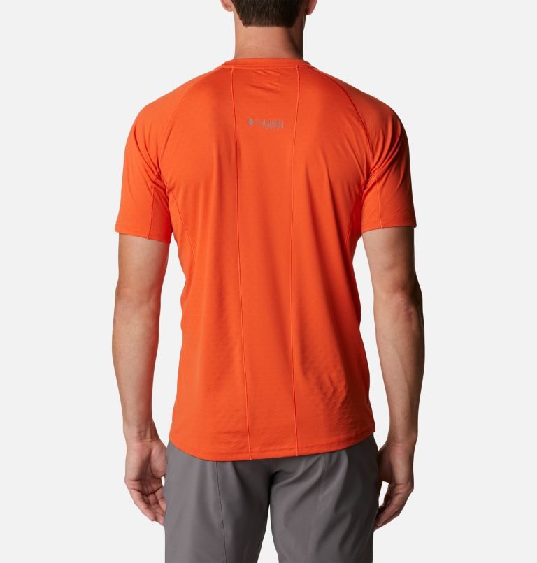 Men's Columbia Titan Pass Short Sleeve T Shirts Orange | CA-Q4C83