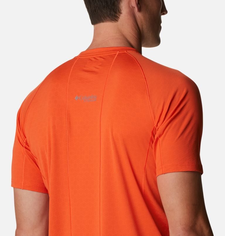 Men's Columbia Titan Pass Short Sleeve T Shirts Orange | CA-Q4C83