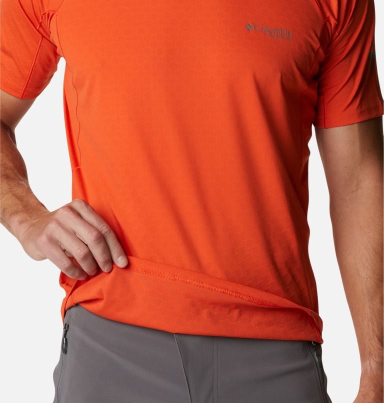 Men's Columbia Titan Pass Short Sleeve T Shirts Orange | CA-Q4C83