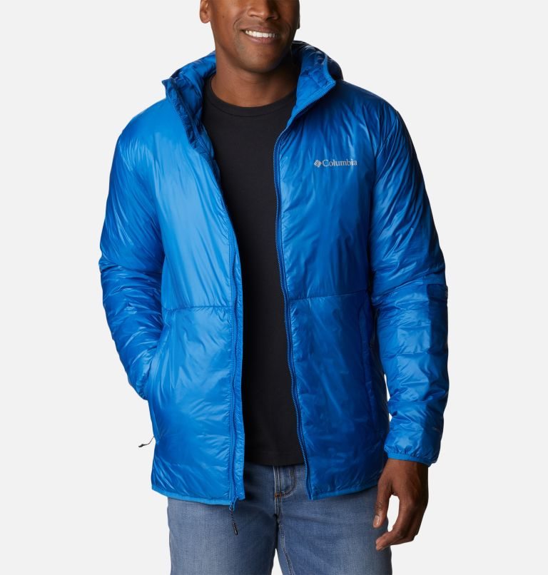 Men's Columbia Trail Shaker Double Wall Hooded Jackets Blue | CA-C15C6