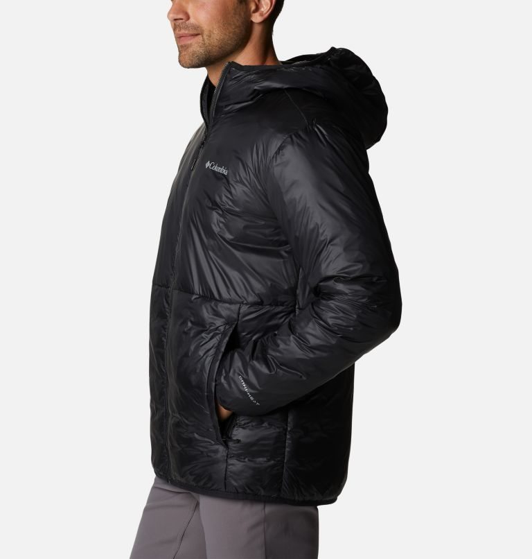 Men's Columbia Trail Shaker Double Wall Hooded Jackets Black | CA-H13A8