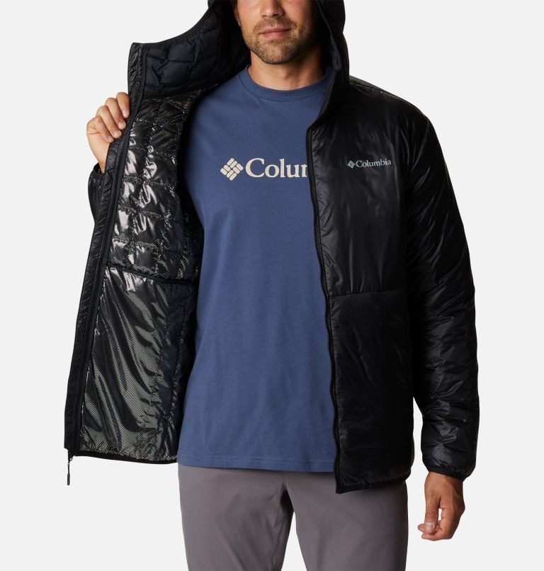 Men's Columbia Trail Shaker Double Wall Hooded Jackets Black | CA-H13A8