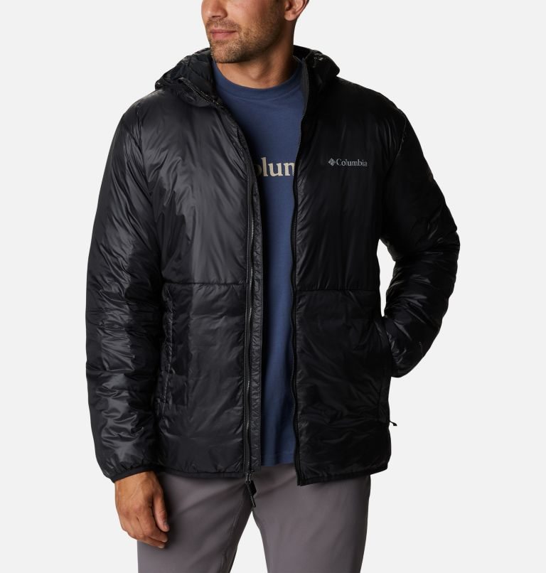 Men's Columbia Trail Shaker Double Wall Hooded Jackets Black | CA-H13A8