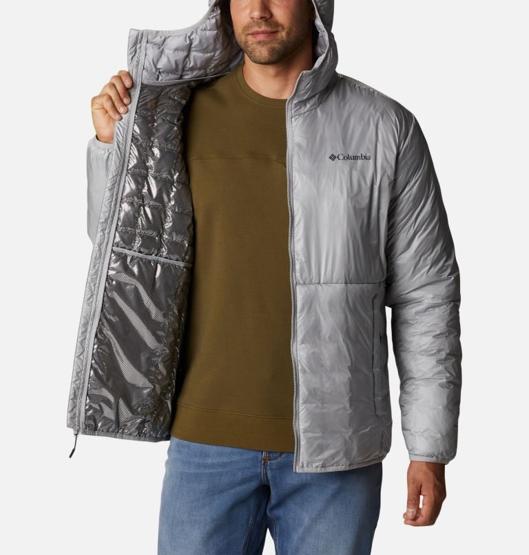 Men's Columbia Trail Shaker Double Wall Hooded Jackets Light Grey | CA-H4C85