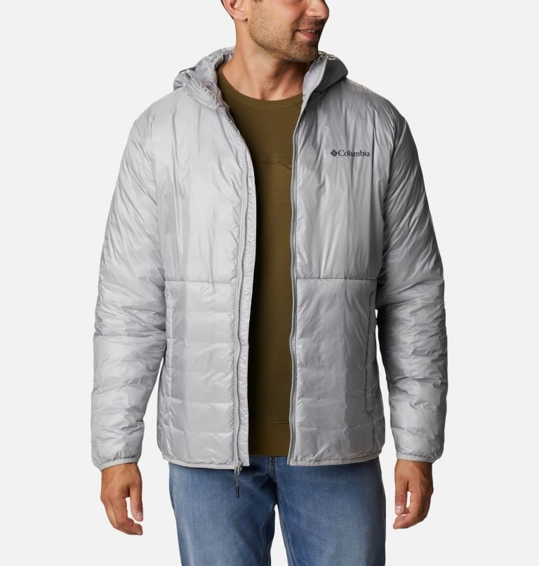 Men's Columbia Trail Shaker Double Wall Hooded Jackets Light Grey | CA-H4C85