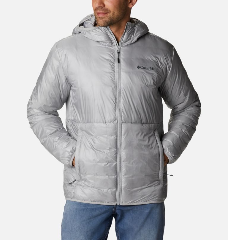 Men\'s Columbia Trail Shaker Double Wall Hooded Jackets Light Grey | CA-H4C85