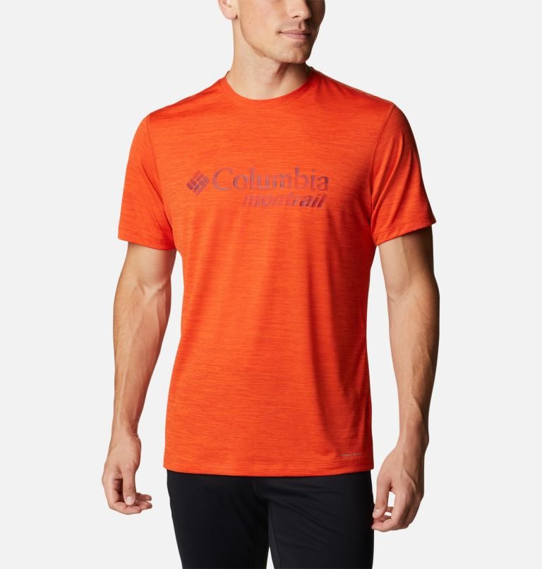 Men\'s Columbia Trinity Trail Montrail Graphic T Shirts Orange | CA-C1043