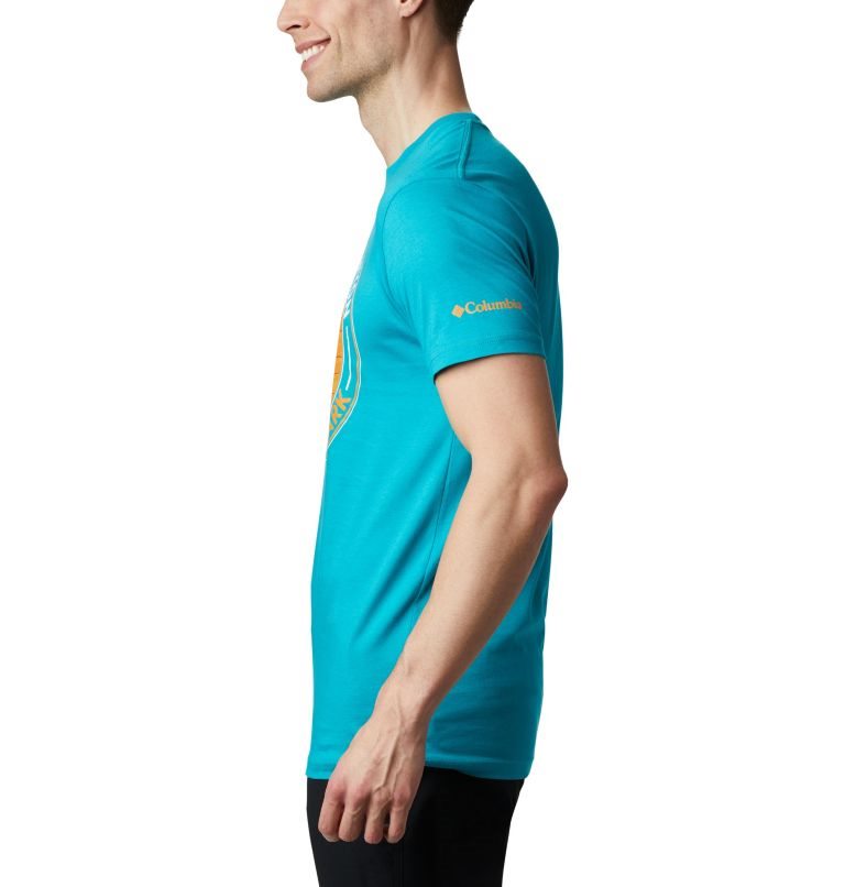 Men's Columbia Tungsten Cotton T Shirts Turquoise | CA-A806C