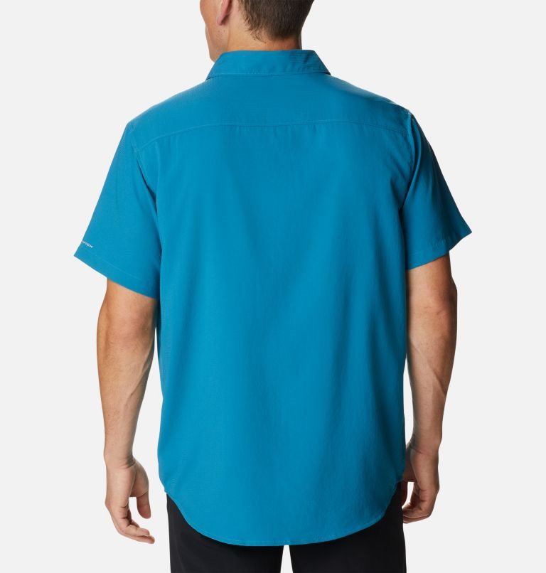 Men's Columbia Utilizer II Solid Short Sleeve Shirts Blue | CA-W5630