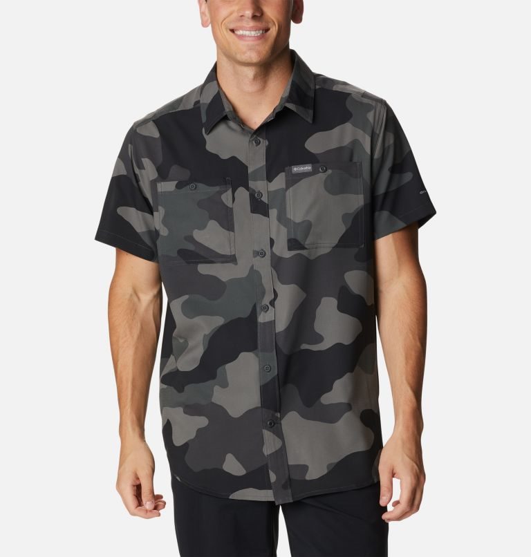 Men\'s Columbia Utilizer Printed Woven Short Sleeve Shirts Camo | CA-CLC05