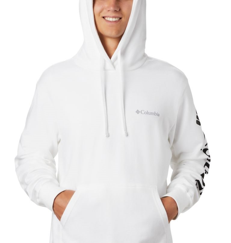 Men's Columbia Viewmont II Sleeve Graphic Hoodie White | CA-D651L