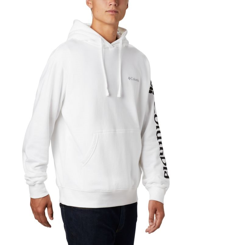 Men's Columbia Viewmont II Sleeve Graphic Hoodie White | CA-D651L