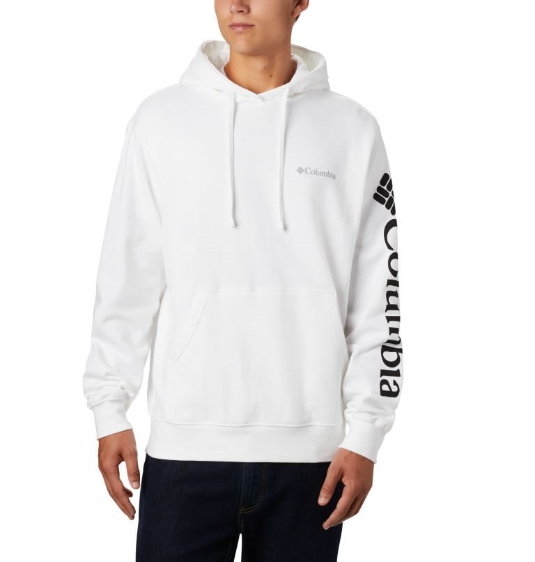 Men\'s Columbia Viewmont II Sleeve Graphic Hoodie White | CA-D651L