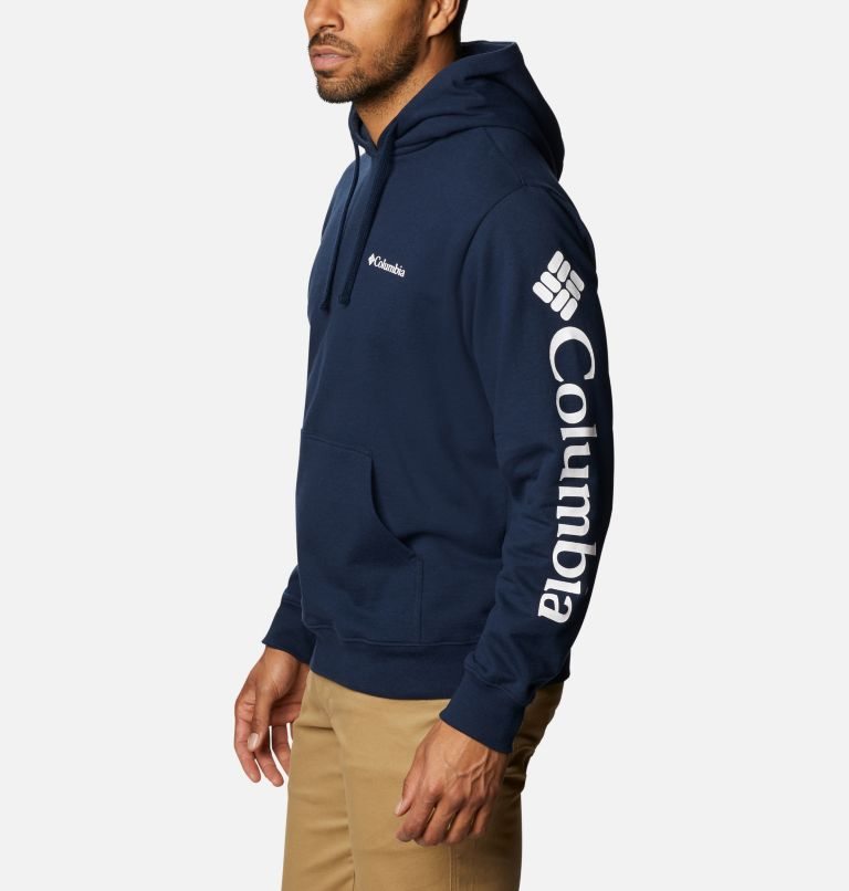 Men's Columbia Viewmont II Sleeve Graphic Hoodie Navy | CA-KL038