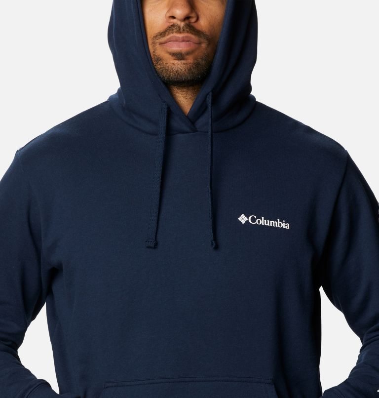 Men's Columbia Viewmont II Sleeve Graphic Hoodie Navy | CA-KL038