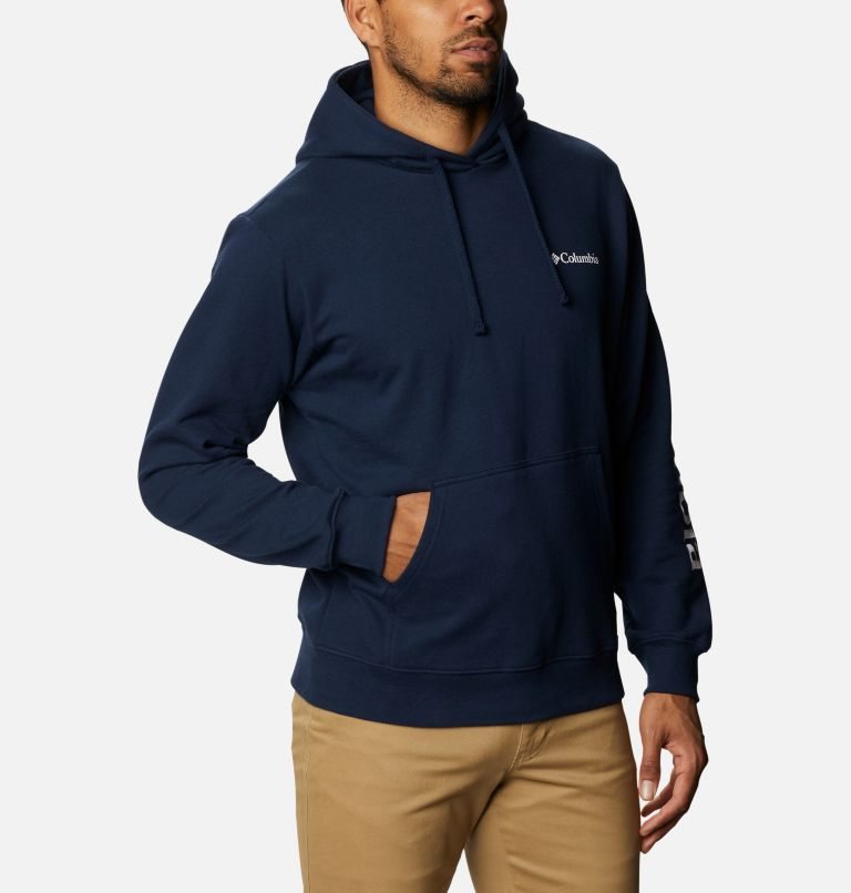 Men's Columbia Viewmont II Sleeve Graphic Hoodie Navy | CA-KL038