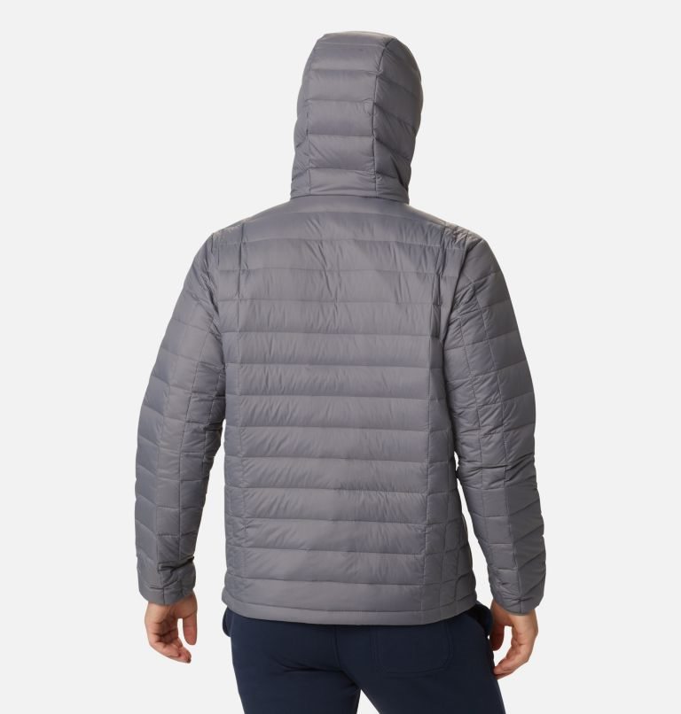 Men's Columbia Voodoo Falls 590 TurboDown Hooded Puffer Jackets Grey | CA-JCL05