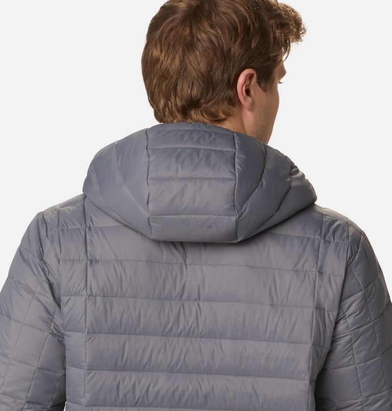 Men's Columbia Voodoo Falls 590 TurboDown Hooded Puffer Jackets Grey | CA-JCL05