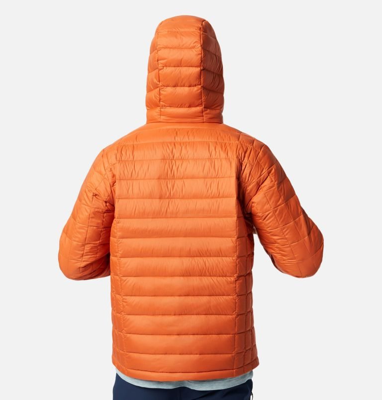 Men's Columbia Voodoo Falls 590 TurboDown Hooded Puffer Jackets Orange | CA-VC543