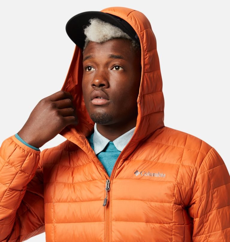 Men's Columbia Voodoo Falls 590 TurboDown Hooded Puffer Jackets Orange | CA-VC543