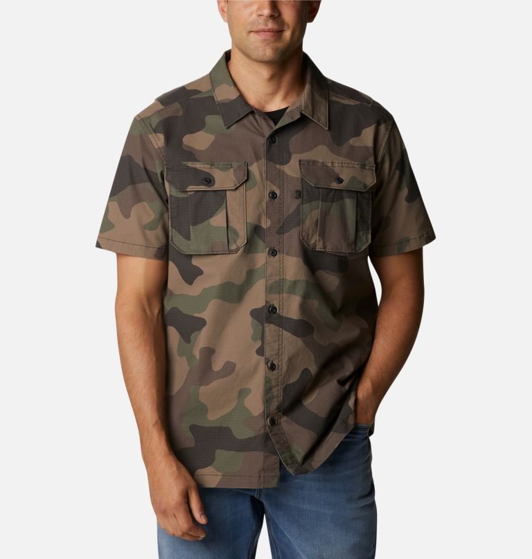 Men\'s Columbia Wallowa Novelty Short Sleeve Shirts Camo | CA-DA0L3