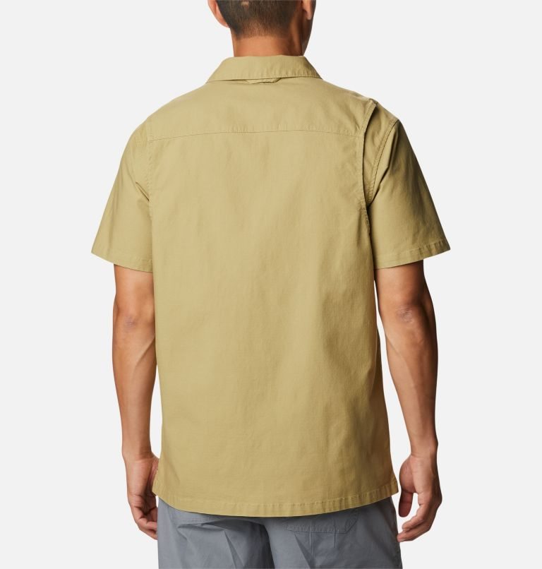 Men's Columbia Wallowa Novelty Short Sleeve Shirts Olive | CA-O04L8